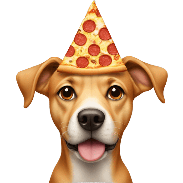 Dog with pizza hat emoji