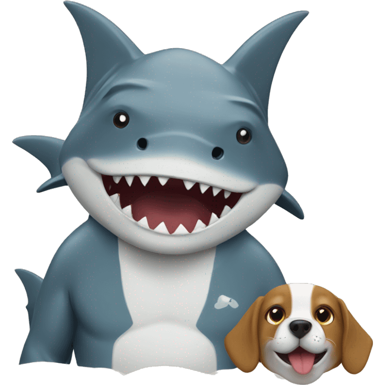 shark with dog emoji