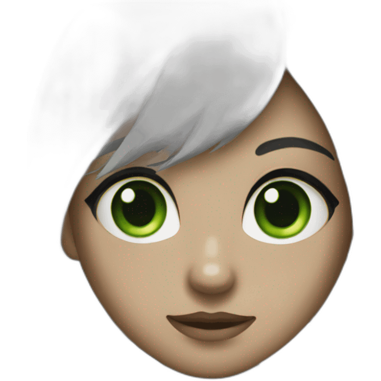 Chat noire avec yeux vert emoji