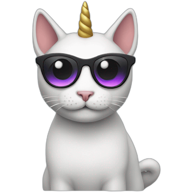 cat unicorn with dark glasses emoji