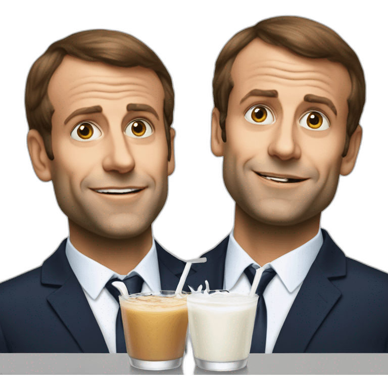 Emanuel macron drink milk emoji