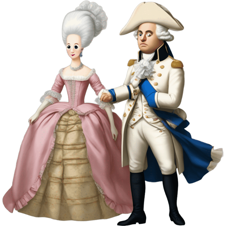 Marie Antoinette and Louis XVI runing away emoji