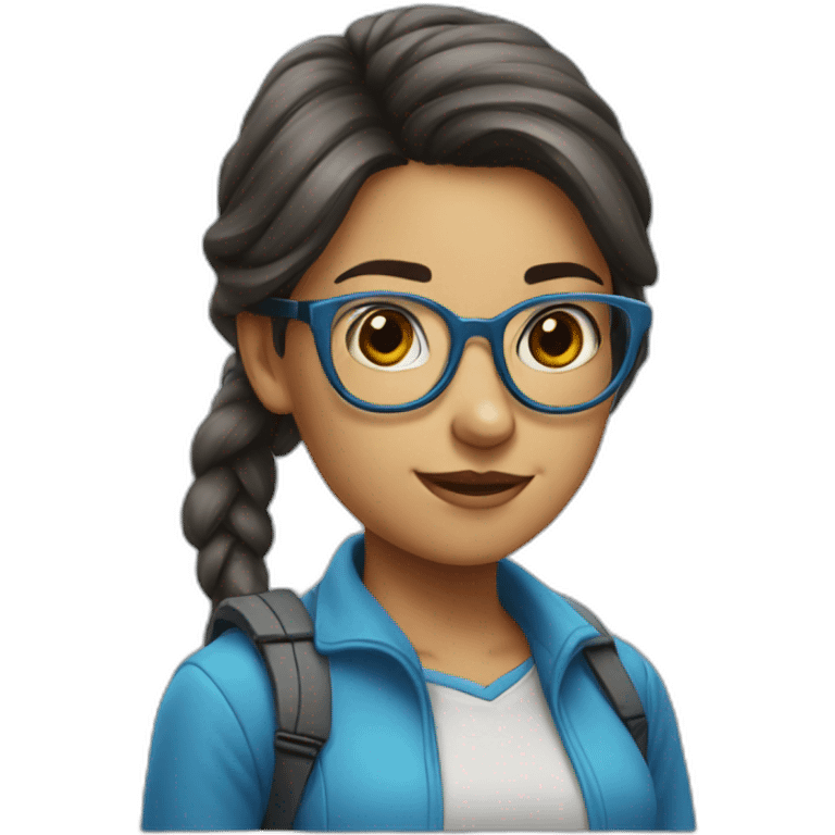 girl nerd blue emoji