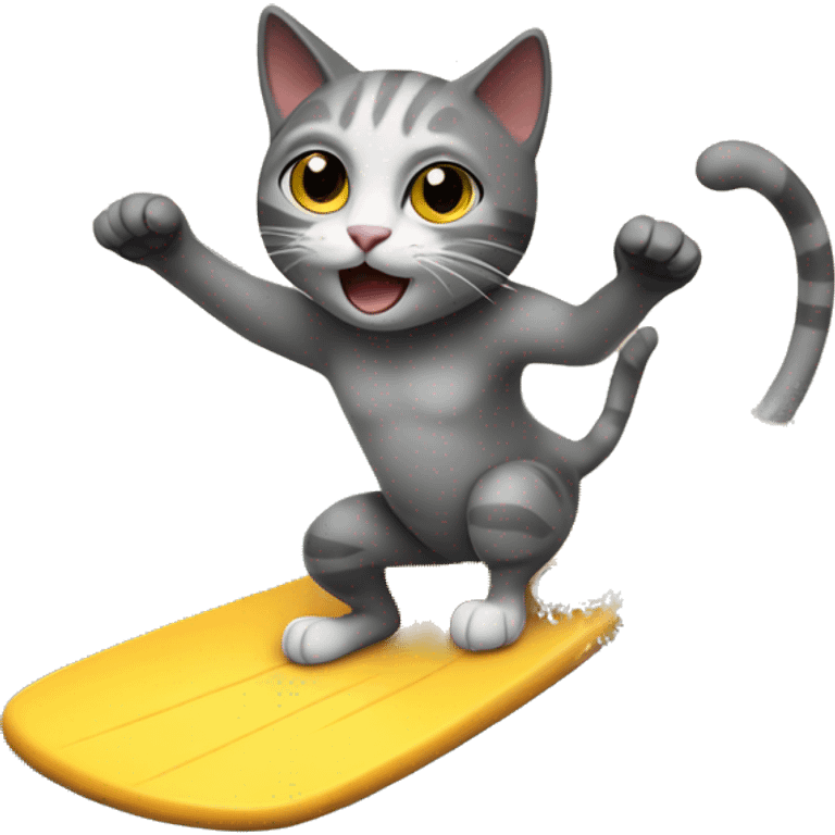 Cat surfing  emoji