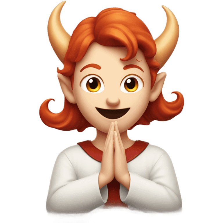 Redhead devil praying  emoji