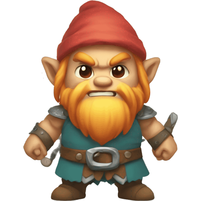 little cute kawaii angry colored dwarfs emoji