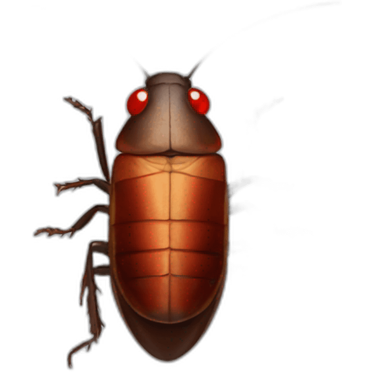 cockroach looking foward with red eyes emoji