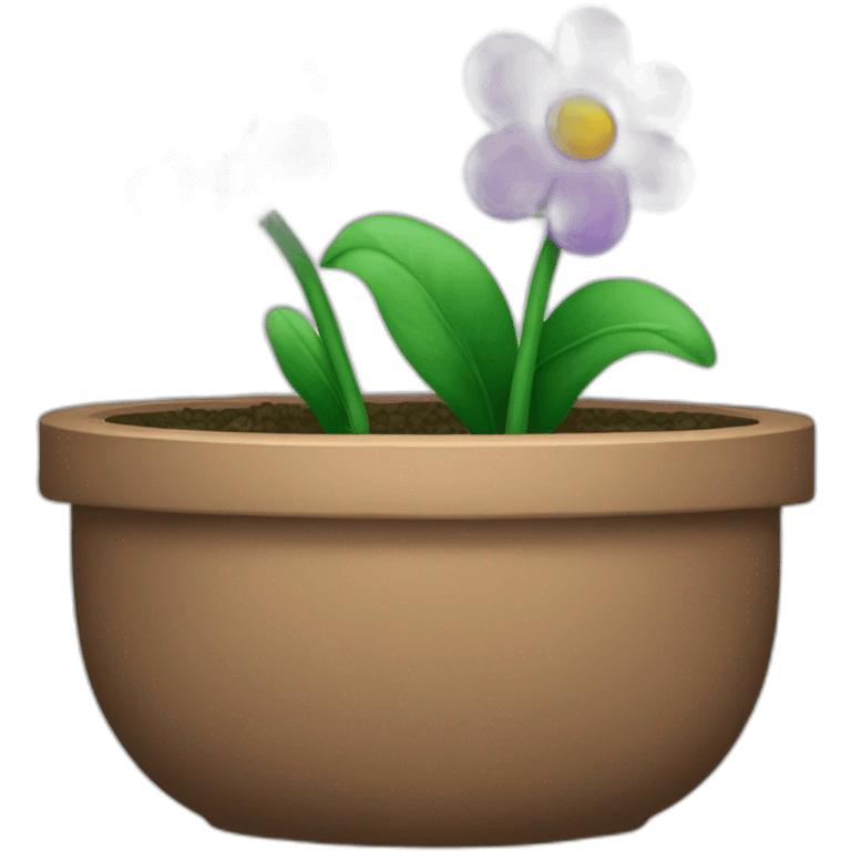 n pot de fleur sur la tête  emoji