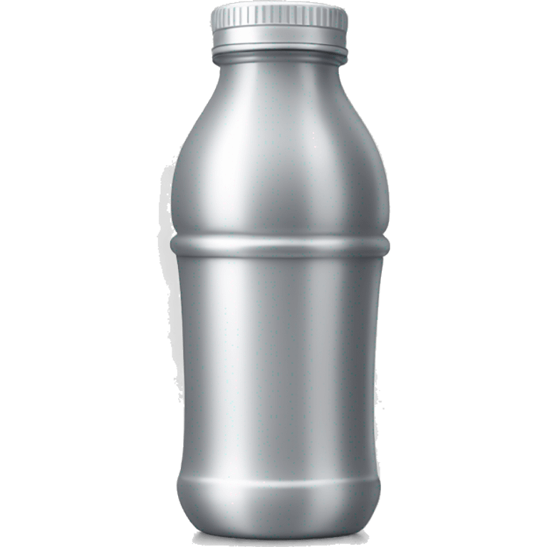 Shiny protein shake bottle in silver emoji