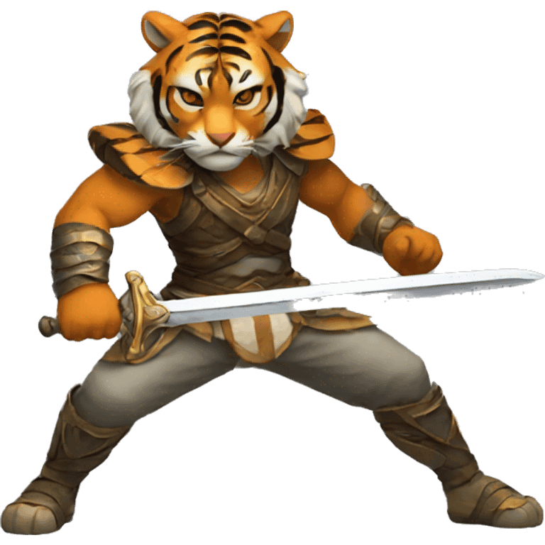 Tiger sword fighter  emoji