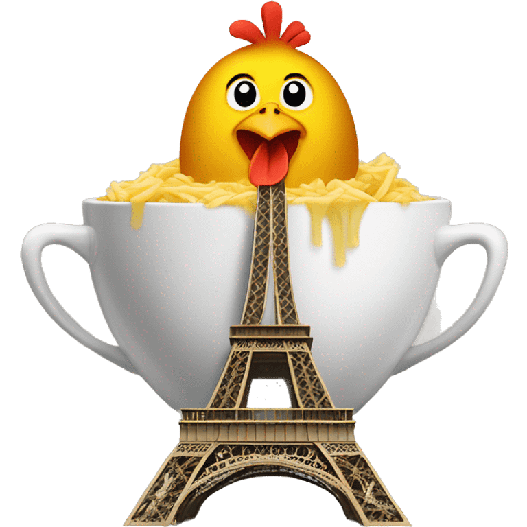 chicken soup on the eiffel tower  emoji