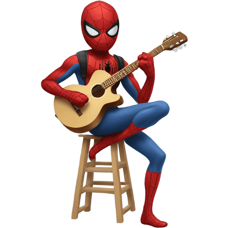 spider-man playing the guitar emoji