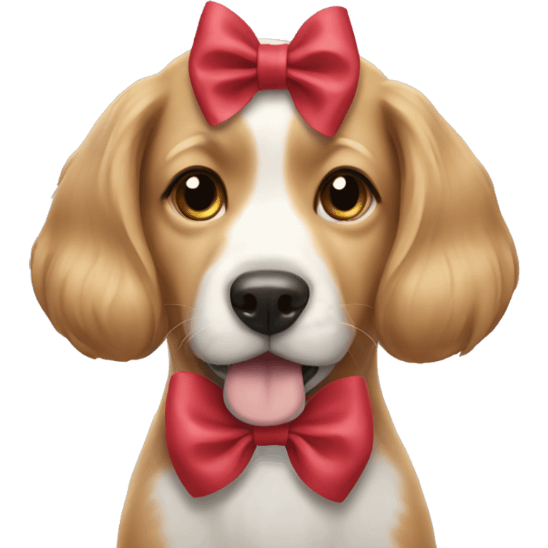 Dog having a bow emoji