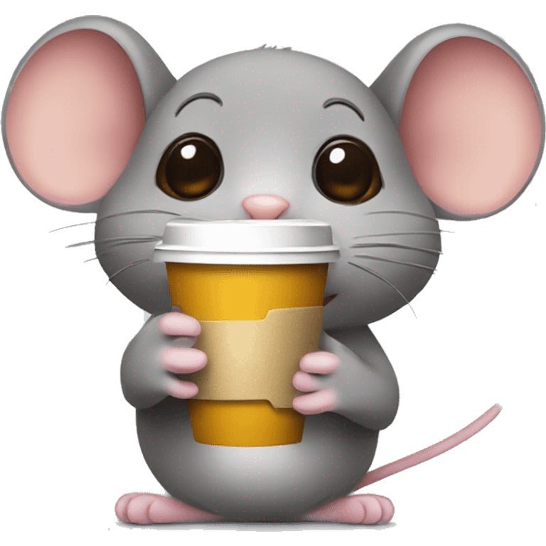 Mouse with Coffee and headphones emoji