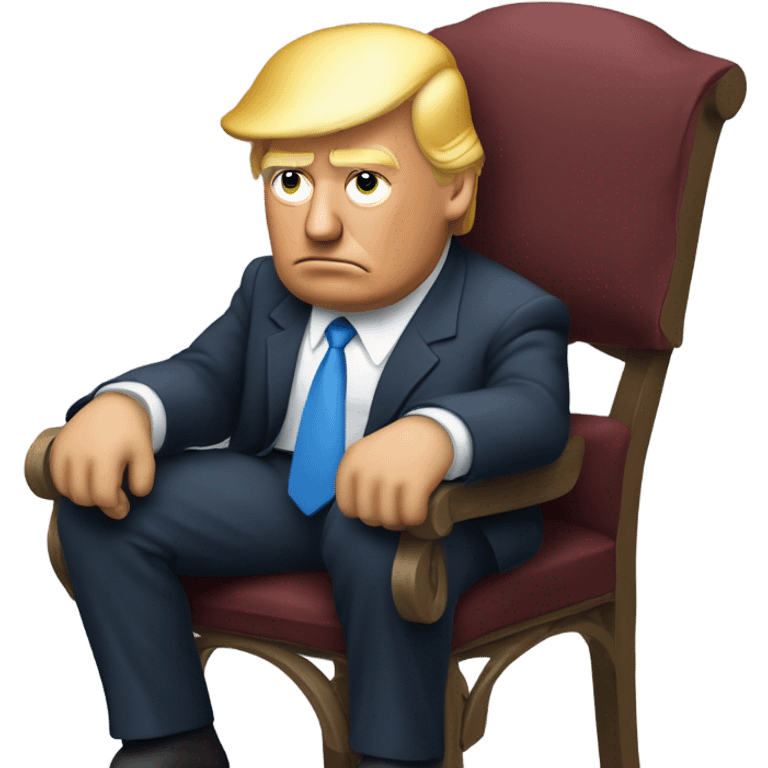 Trump slouching lazily dramatically in a chair  emoji