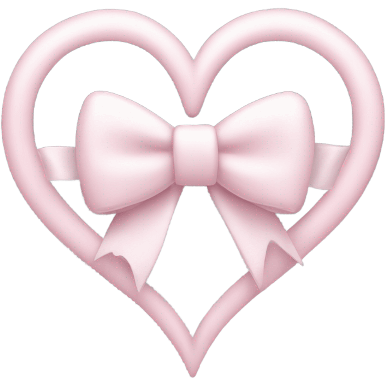 Pastel pink heart with white bow emoji