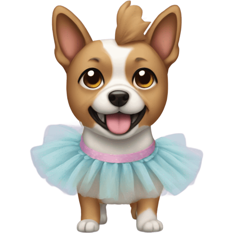 Dog wearing a tutu emoji