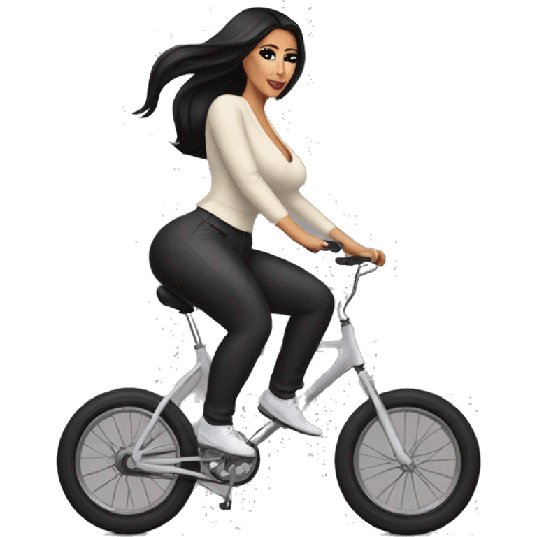 Kim Kardashian sur un velo emoji