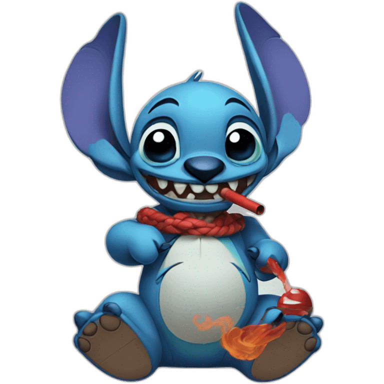 Stitch with hookah emoji