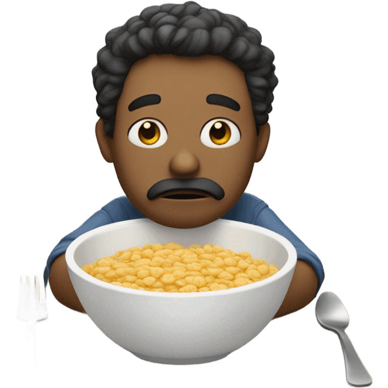 Sad person eating cereal emoji