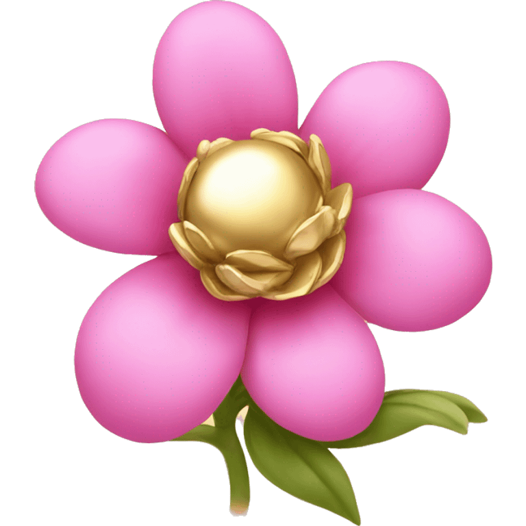 flower with gold jewelry and pink designs emoji