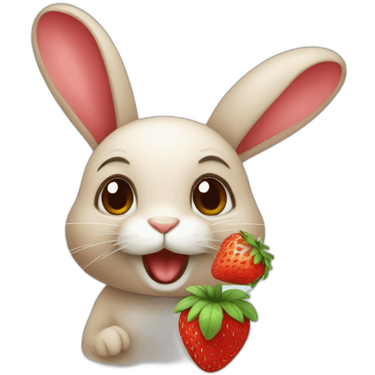 Rabbit with strawberry emoji