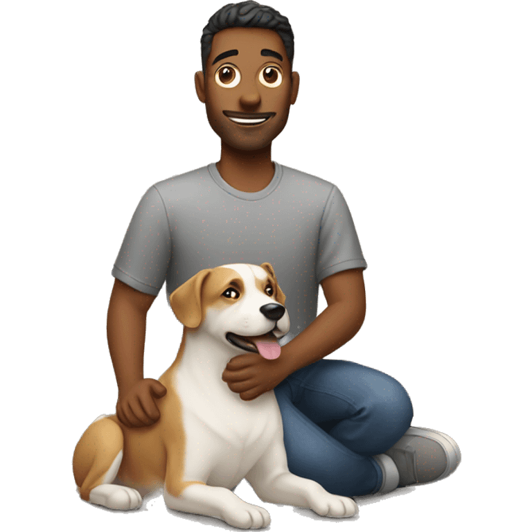 Men with dog emoji