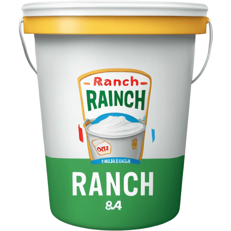 Bucket of ranch with label that says ranch emoji