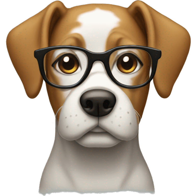 Dog wearing glasses emoji