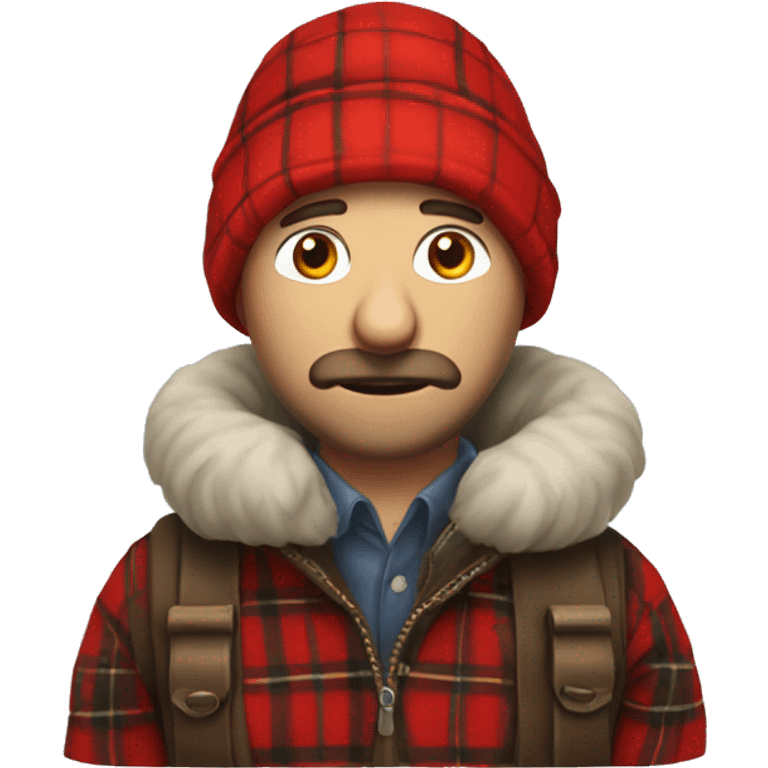 cold man with red plaid russian trapper  emoji