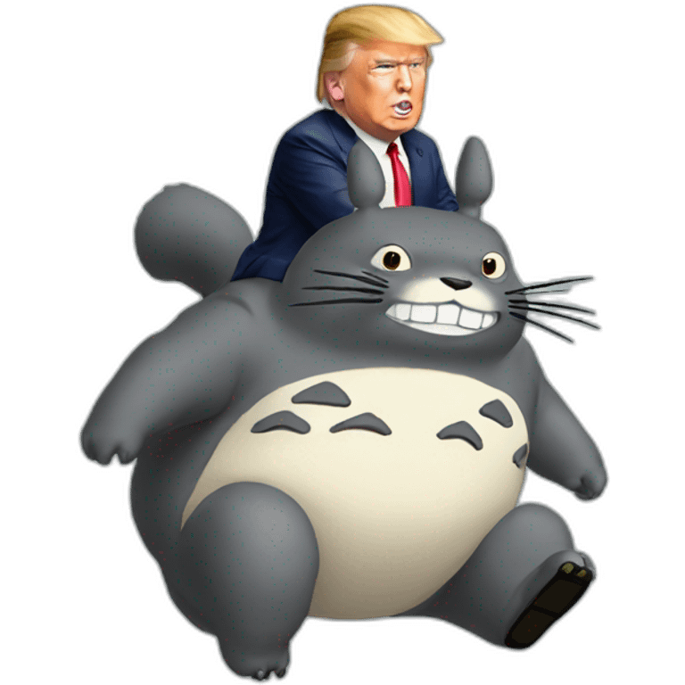 Trump riding totoro emoji