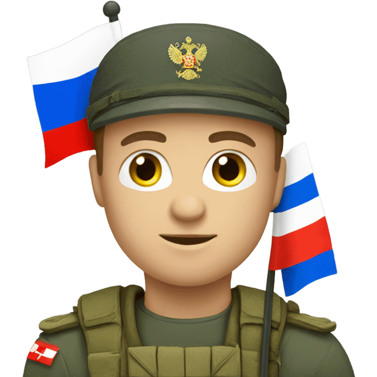 russian soldier with flag emoji