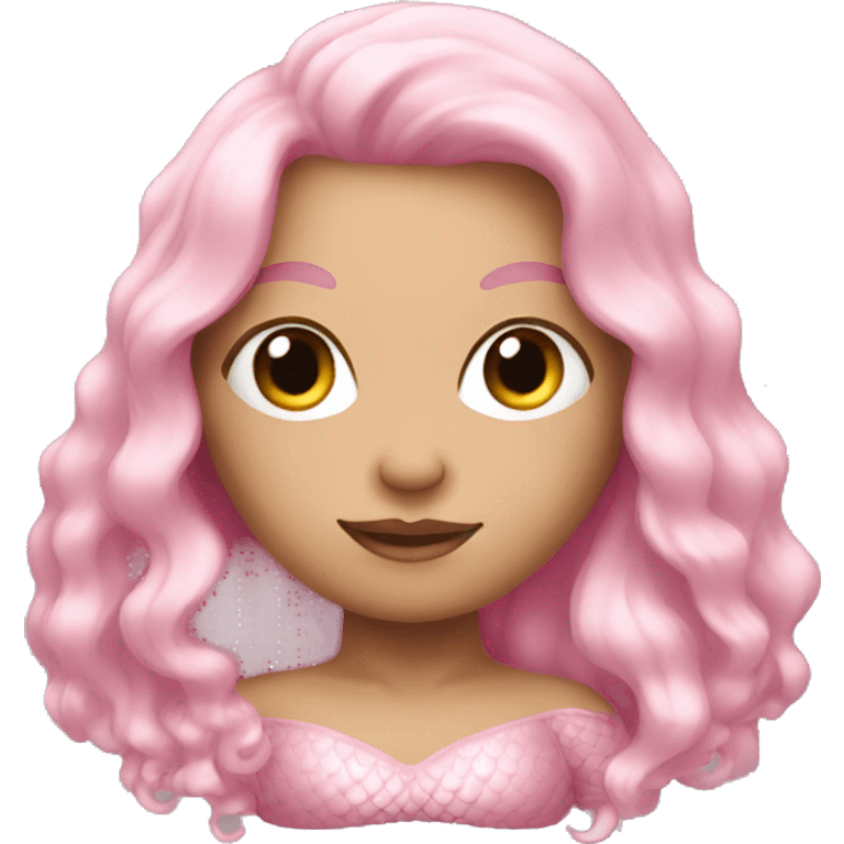 Light pink, mermaid emoji