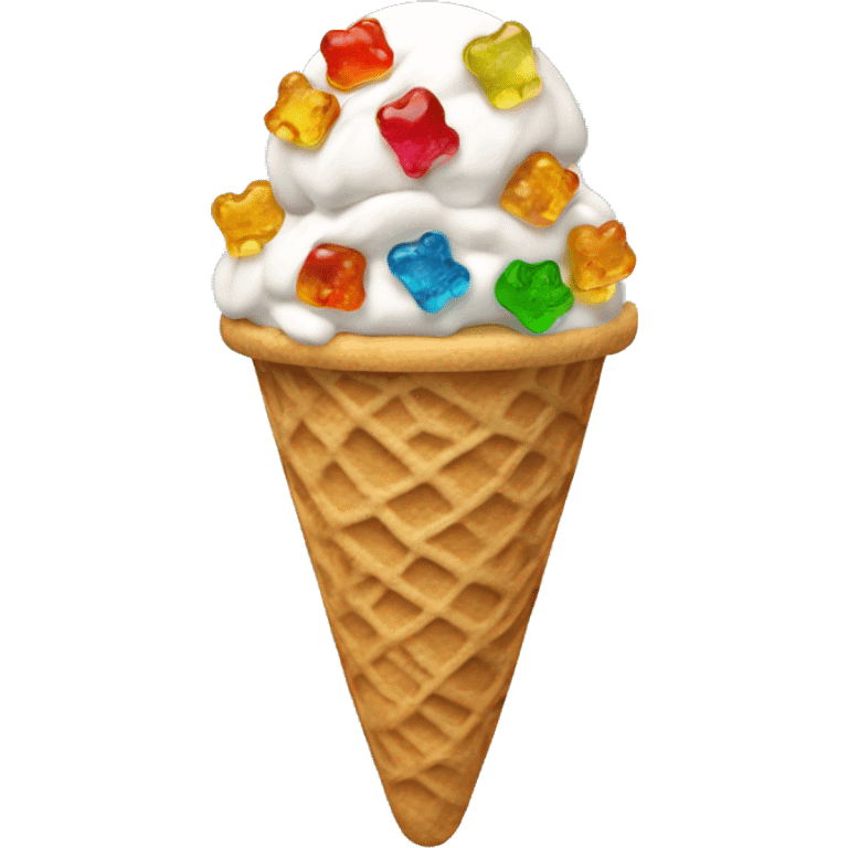 ice cream with gummy bears on top emoji