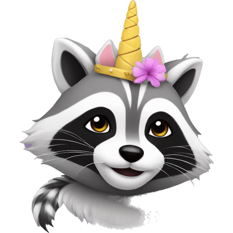 Racoon with unicorn  emoji