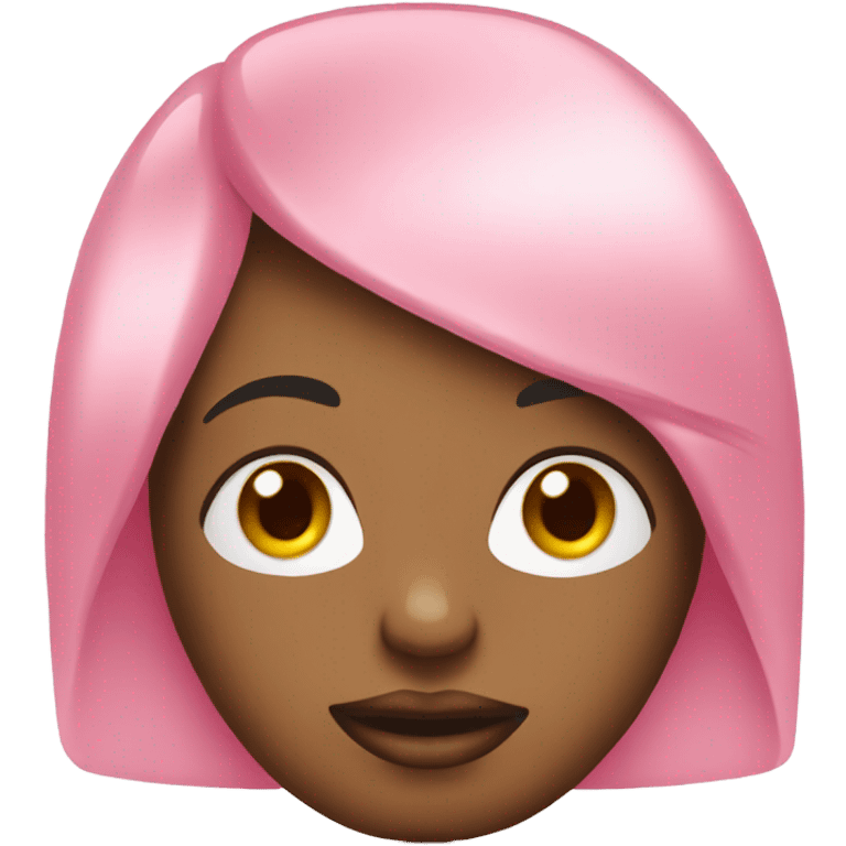 Emoji with pink bob and lip gloss emoji