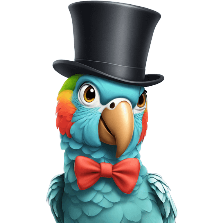 Parrot wearing top hat ￼ emoji