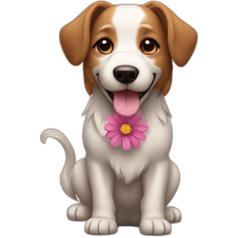 Dog with a flower tail emoji