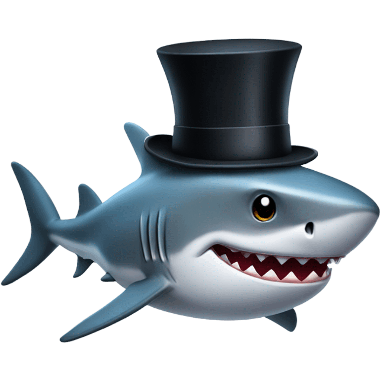 Shark with a top hat emoji