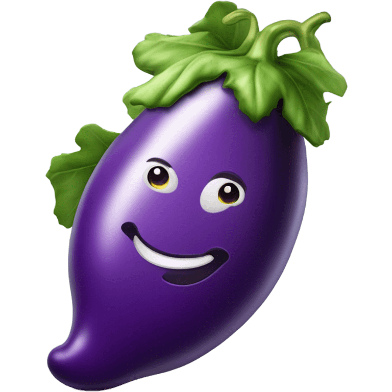 cheerful 3D eggplant emoji