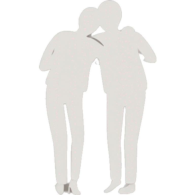 Two silhouettes of people hug each other emoji