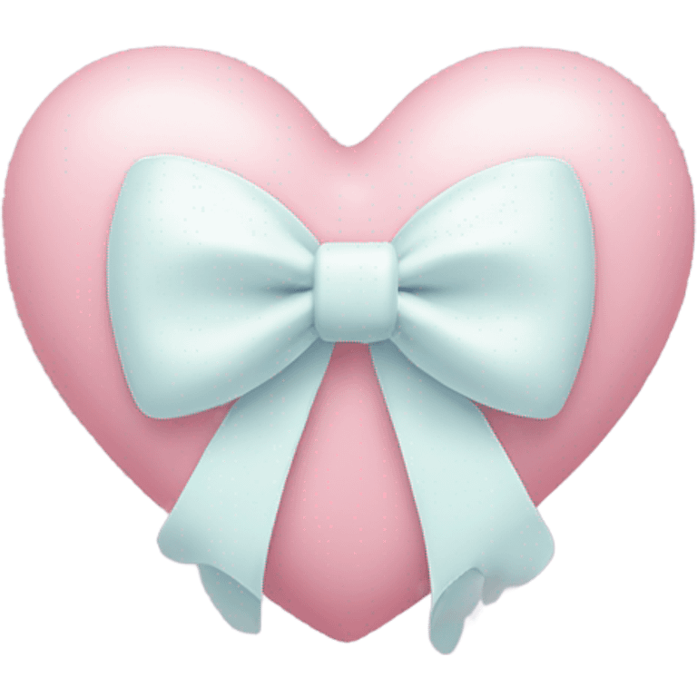 Pastel heart with white bow  emoji