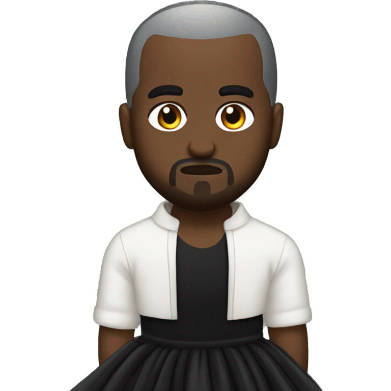 Kanye west wearing a black tutu emoji