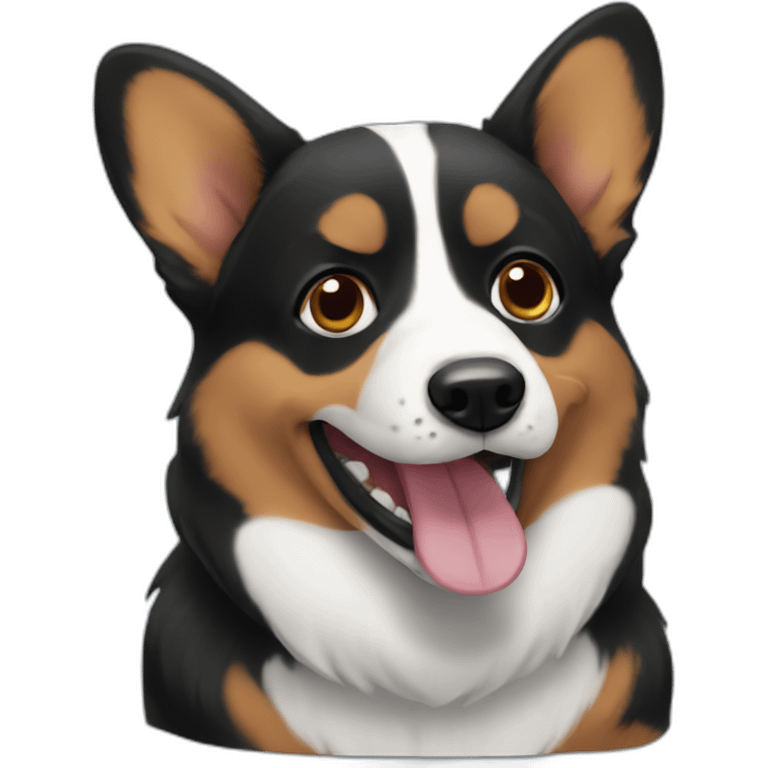 Black corgi hungry emoji