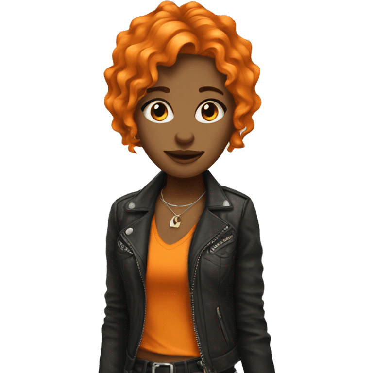 Rockstar Girl with orange hair  emoji