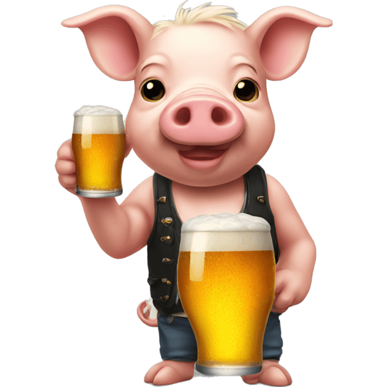 Mini pig with beer emoji