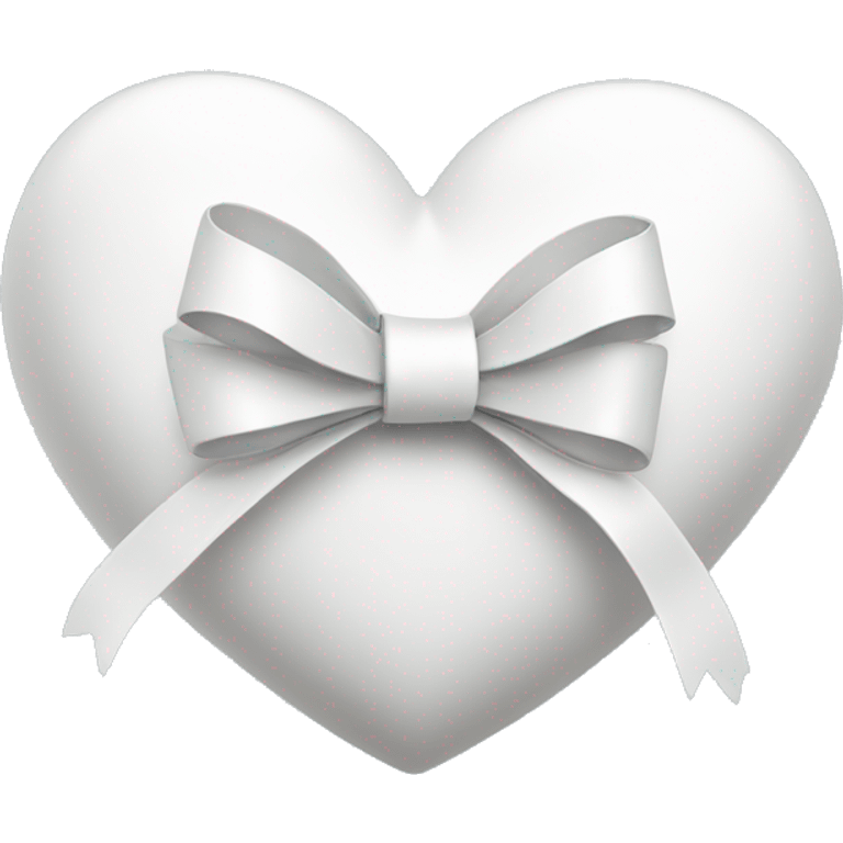 White heart with long bow emoji