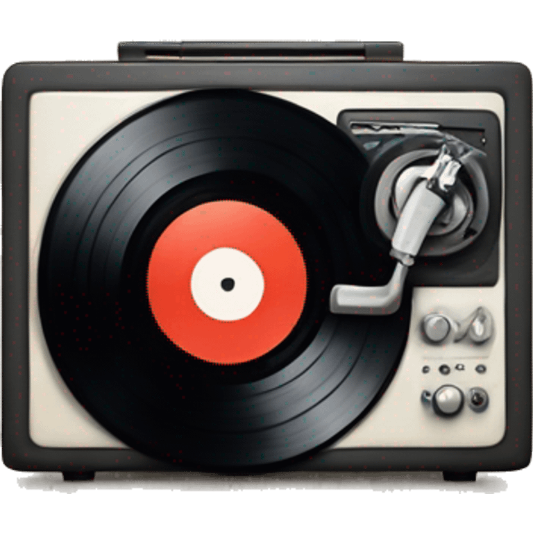 Vinyl record with letters TV in the mid emoji