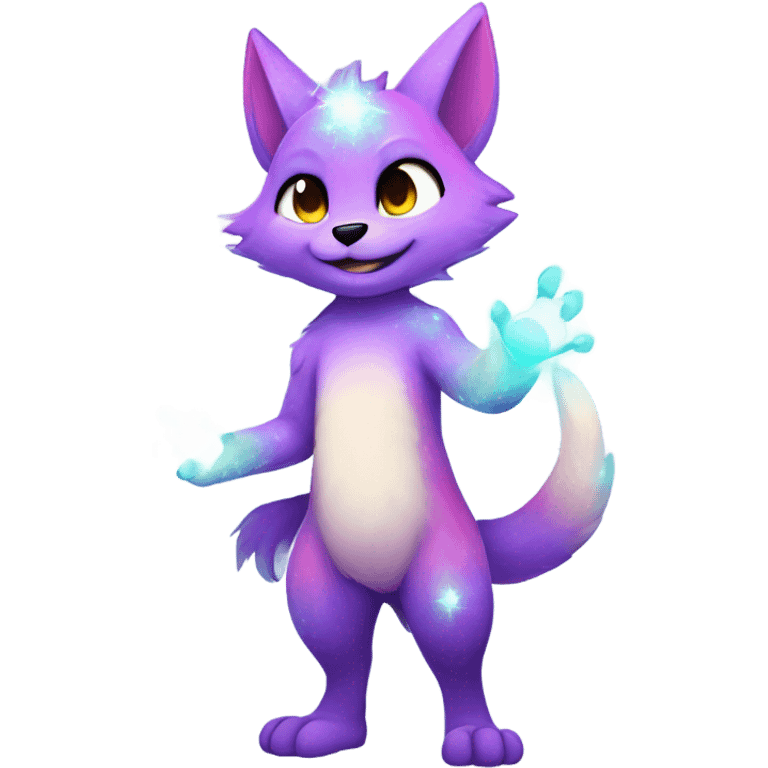 gradient-Sparkle-nebula-fursona anthropomorphic furry Fakémon full body emoji