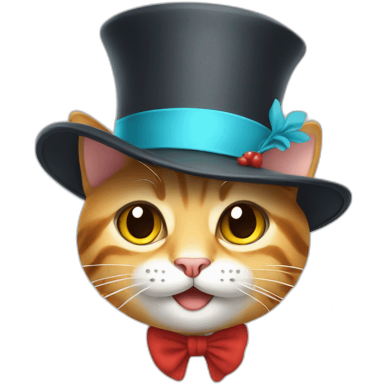 smiling cat in hat emoji